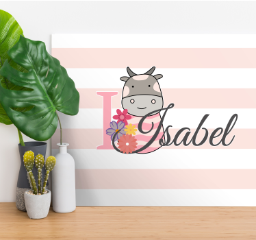 Tableau personnage design de vache mignonne - TenStickers