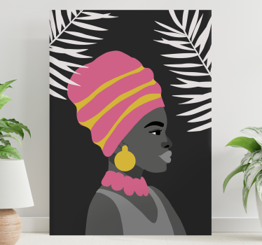 Tableau personnage femme noire élégante - TenStickers