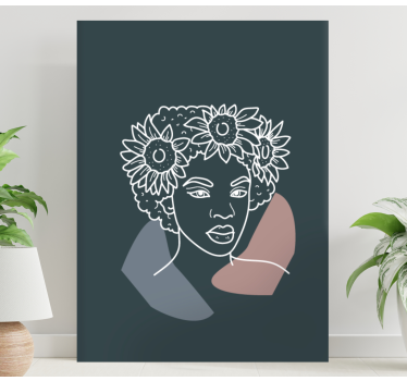 Tableau personnage portrait botanique orné - TenStickers
