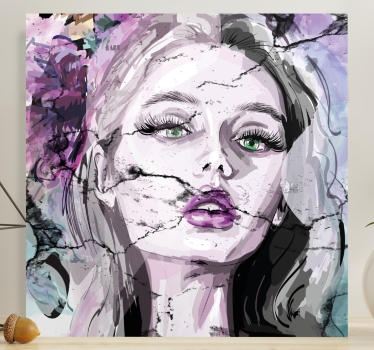 Tableau personnage portrait de beauté fragmenté - TenStickers