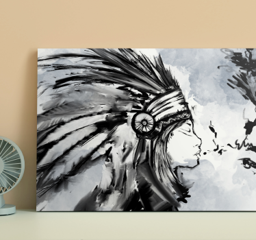 Tableau personnage profil amérindien - TenStickers