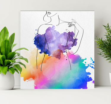 Tableau personnage silhouette féminine abstraite - TenStickers