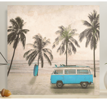 Tableau personnalisé combi surf vintage - TenStickers