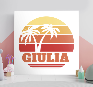 Tableau personnalisé palmiers au coucher du soleil - TenStickers