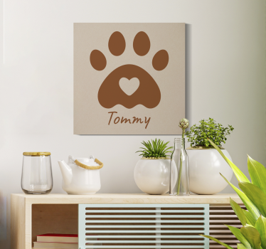Tableau personnalisé patte animale avec nom - TenStickers