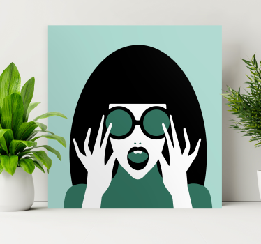 Tableau personnage femme élégante avec des lunettes - TenStickers
