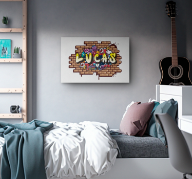 Tableau chambre enfant prénom graffiti  - TenStickers