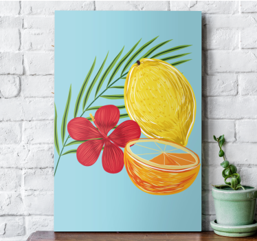 Tableau pour cuisine Conception de fruits citrons pastel - TenStickers