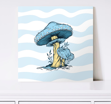 Tableau pour cuisine Illustration de champignon bleu - TenStickers