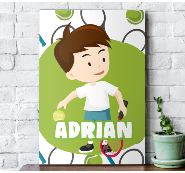 Tableau enfants service de balle de tennis personnalisé - TenStickers