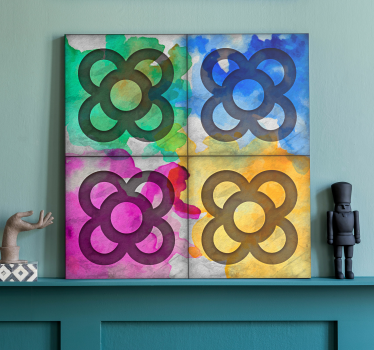 Tableau vintage carrelage panot coloré - TenStickers
