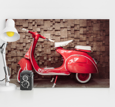 Tableau rétro Moto rouge - TenStickers