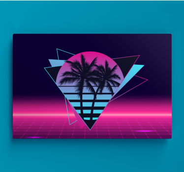 Tableau rétro Palmier de style vaporwave - TenStickers