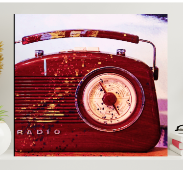 Tableau rétro Radio vintage rouge - TenStickers