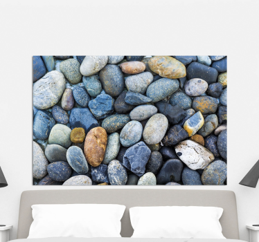 Tableau rustique texture de galets lisses - TenStickers
