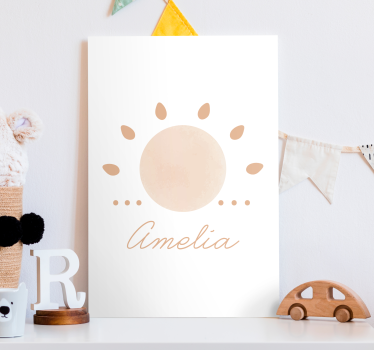 Tableau Prénom style scandinave soleil minimal abstrait - TenStickers