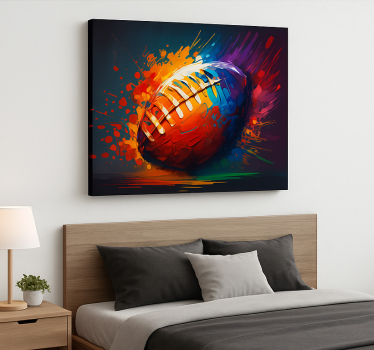 Tableau sports ballon de rugby multicolore - TenStickers