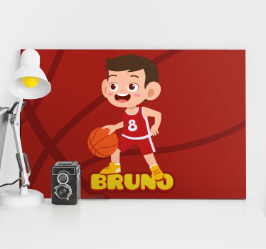 Tableau sports joueur de basket joyeux - TenStickers