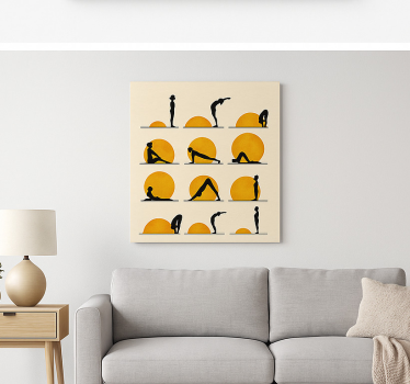 Tableau sports positions de yoga au soleil - TenStickers