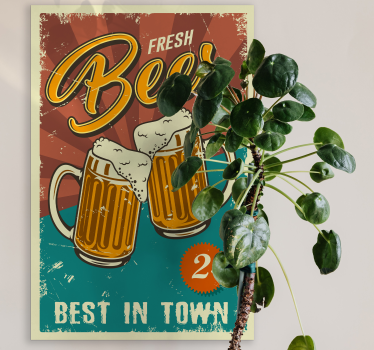 Tableau sports publicité bière fraîche - TenStickers