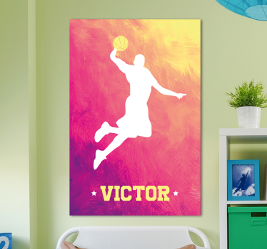 Tableau sports silhouette slam dunk - TenStickers