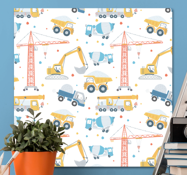 Tableau sports véhicules de construction à jouer - TenStickers