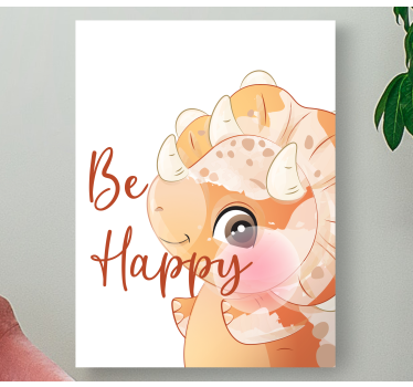 Tableau style scandinave Dinosaure être heureux - TenStickers