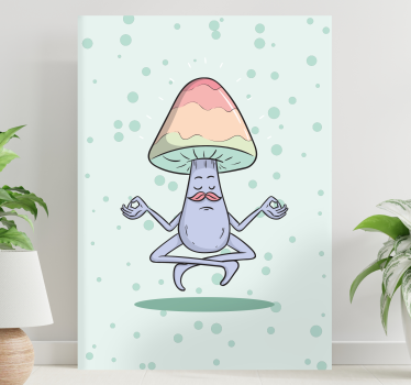 Tableau texte champignon méditant - TenStickers