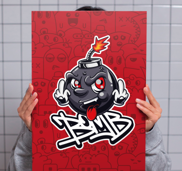 Tableau texte emoji de bombe cartoon - TenStickers