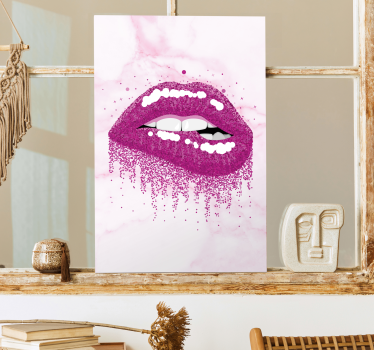 Tableau texte empreinte de baiser éclaboussée - TenStickers