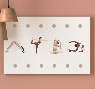 Tableau texte séquence de postures de yoga - TenStickers