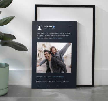 Tableau Twitter X photo personnalisé - TenStickers
