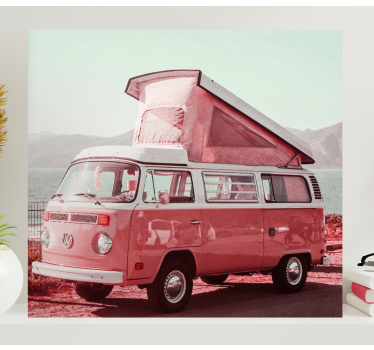 Tableau villes et pays camionnette vintage - TenStickers