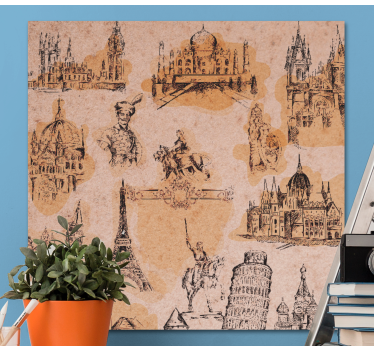 Tableau villes et pays collection monuments historiques - TenStickers