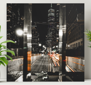 Tableau villes et pays scène nocturne urbaine - TenStickers