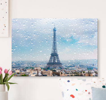 Tableau villes et pays schematic de la tour eiffel - TenStickers