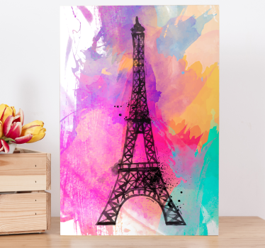 Tableau villes et pays silhouette de la tour eiffel - TenStickers