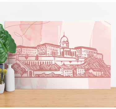 Tableau villes et pays silhouette de ville historique - TenStickers