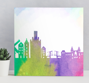Tableau villes et pays silhouette urbaine skyline - TenStickers