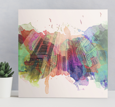 Tableau villes et pays skyline urbaine abstraite - TenStickers