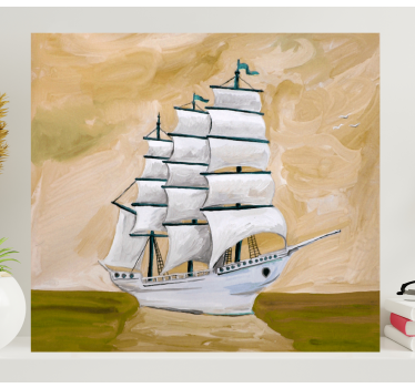 Tableau villes et pays vaisseau à voile - TenStickers