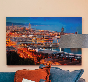 Tableau villes et pays vue de la ville de barcelone - TenStickers