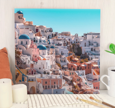 Tableau villes et pays vue panoramique de santorin - TenStickers