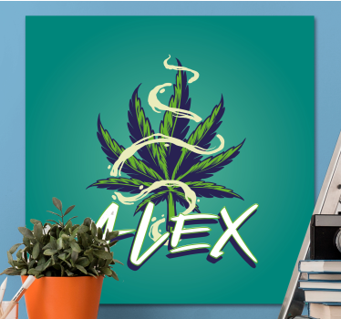 Tableau vintage design feuille de marijuana - TenStickers
