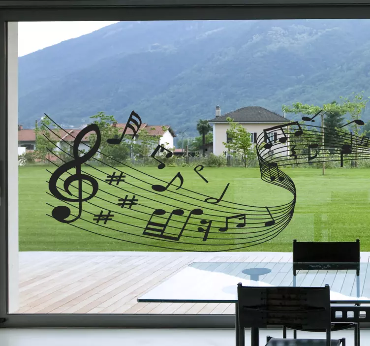 Sticker mural musique notes et partition - TenStickers