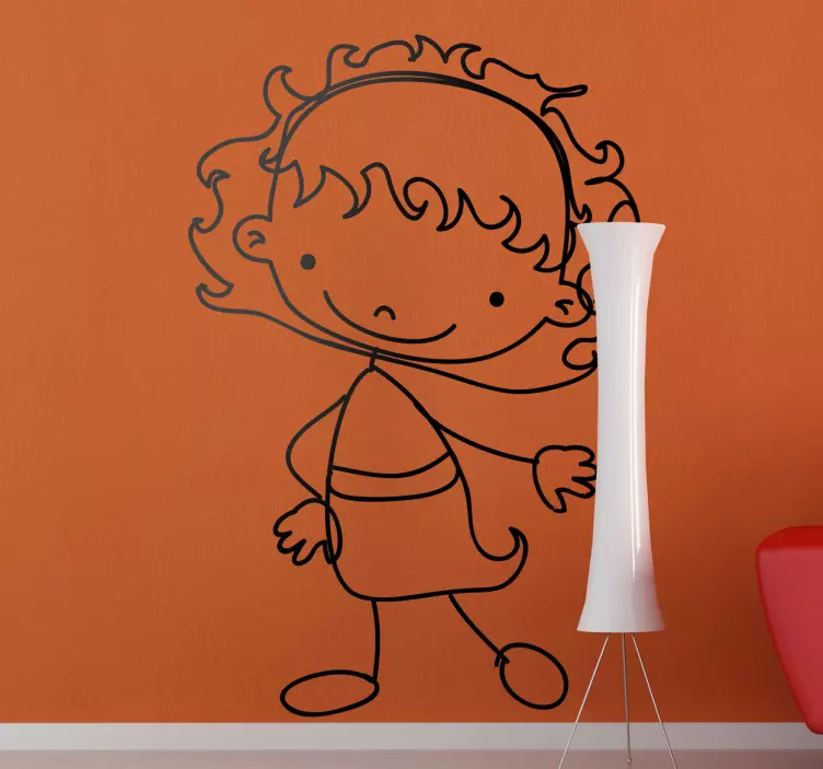 Sticker enfant fillette dessin - TenStickers