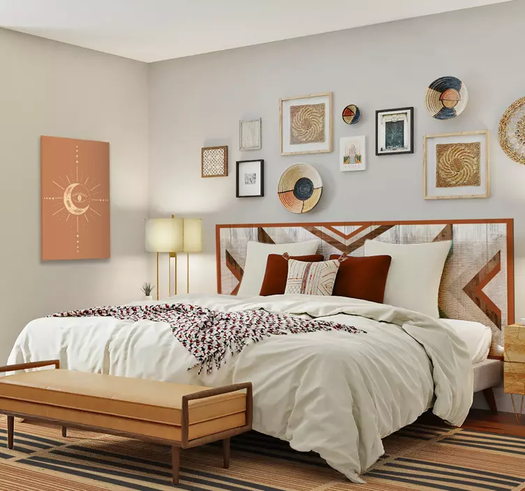 Sticker tête de lit design géométrique - TenStickers