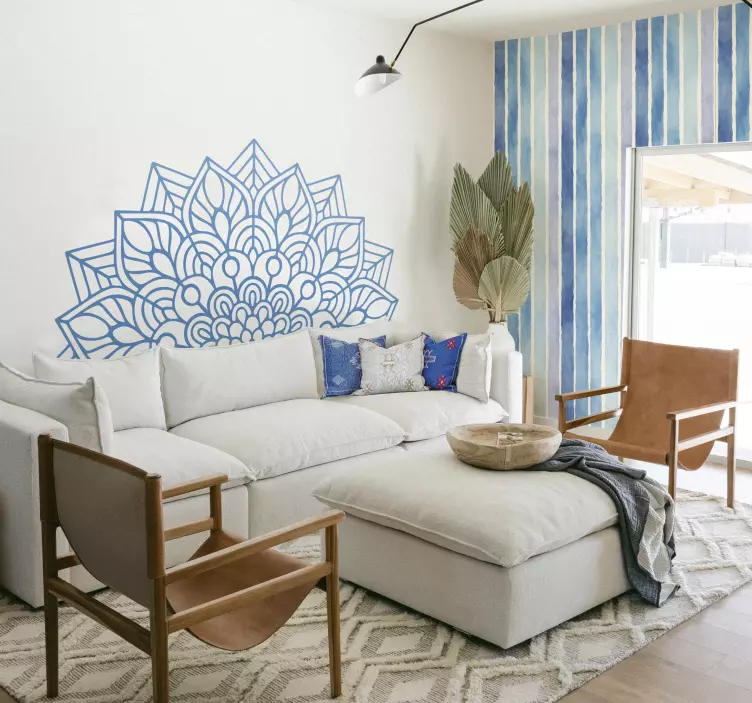 Sticker mural tête de lit mandala yoga - TenStickers