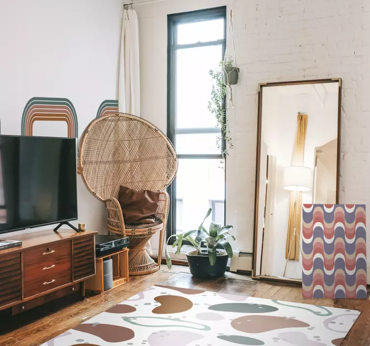 Frise Murale vagues abstraites minimalistes - TenStickers