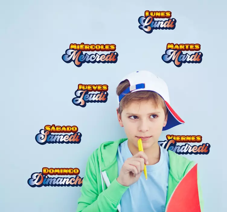 Sticker Chambre Enfant Jours de la semaine - TenStickers